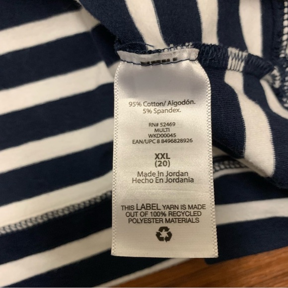 Free Assembly XXL  Blue/White Women's Striped Super Soft Mini T-Shirt Dress - Picture 10 of 10